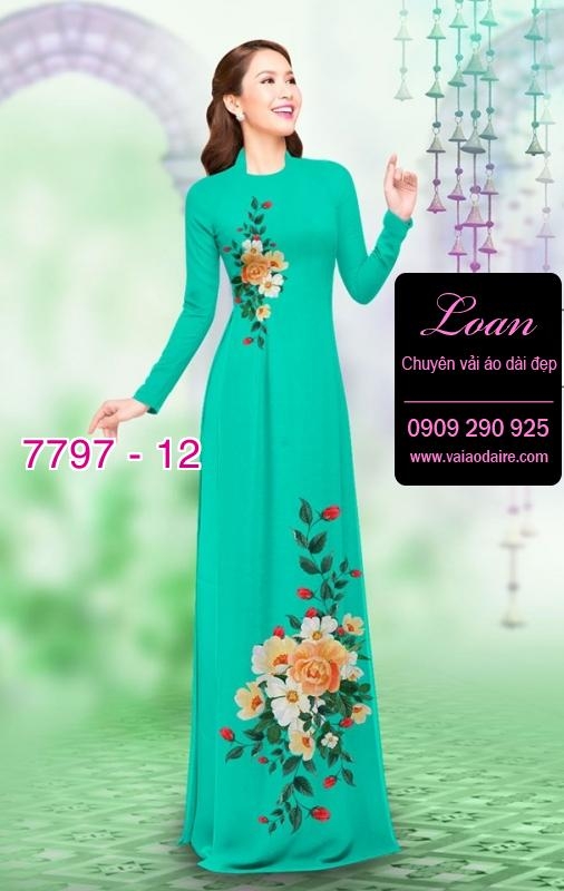 Vải áo dài hoa 3D
