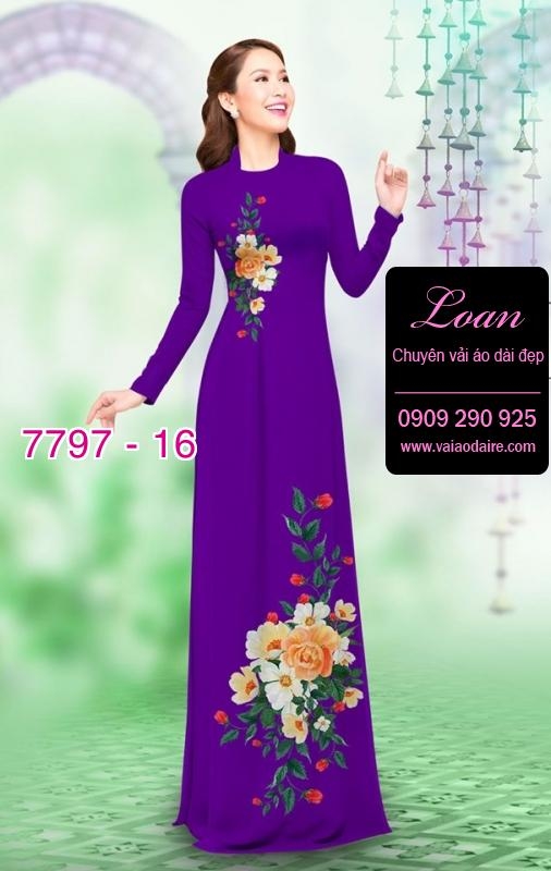 Vải áo dài hoa 3D