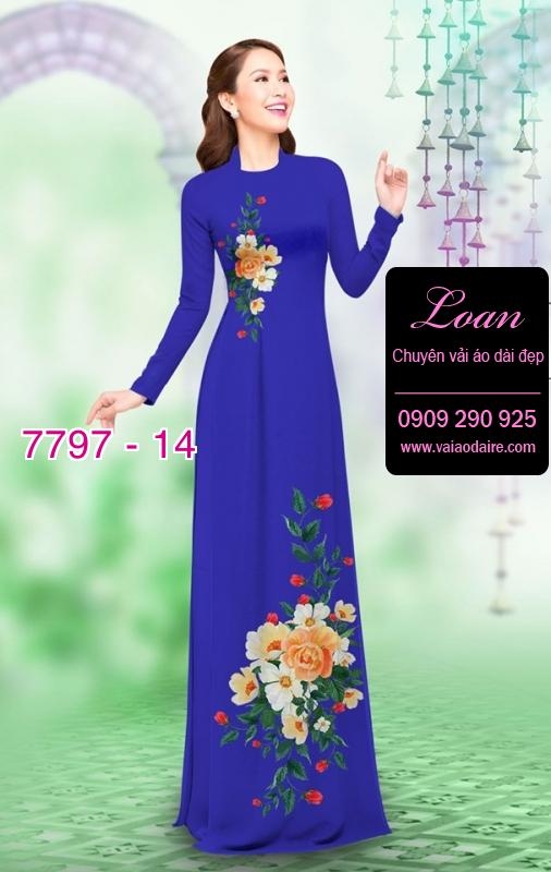 Vải áo dài hoa 3D