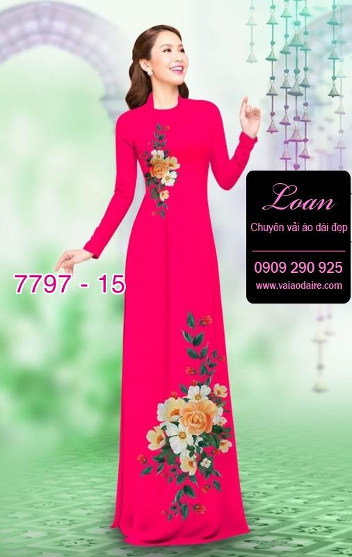 Vải áo dài hoa 3D