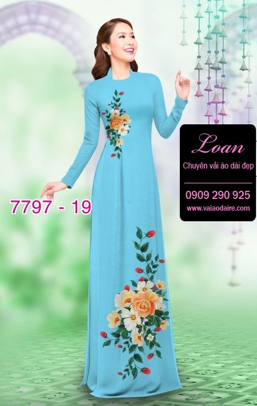 Vải áo dài hoa 3D