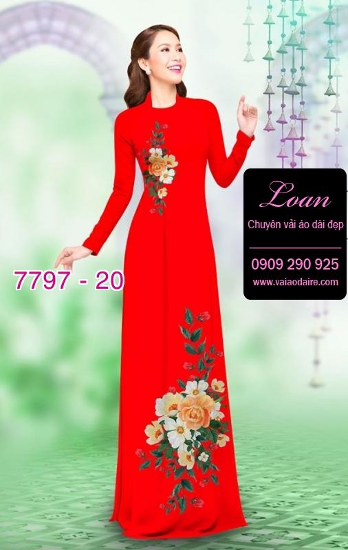 Vải áo dài hoa 3D