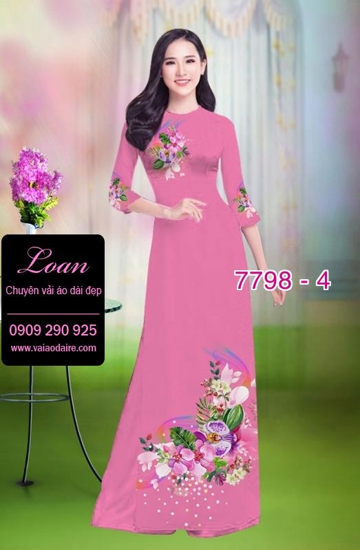 Vải áo dài hoa 3D