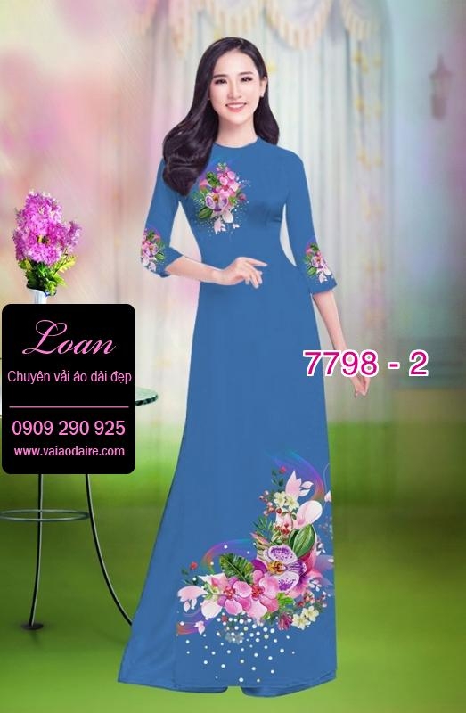Vải áo dài hoa 3D