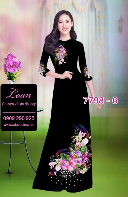 Vải áo dài hoa 3D