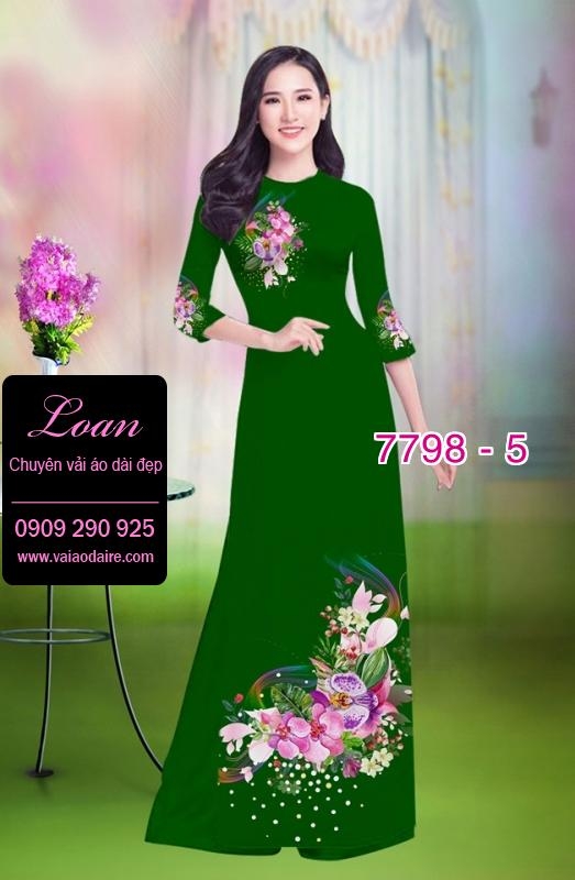 Vải áo dài hoa 3D