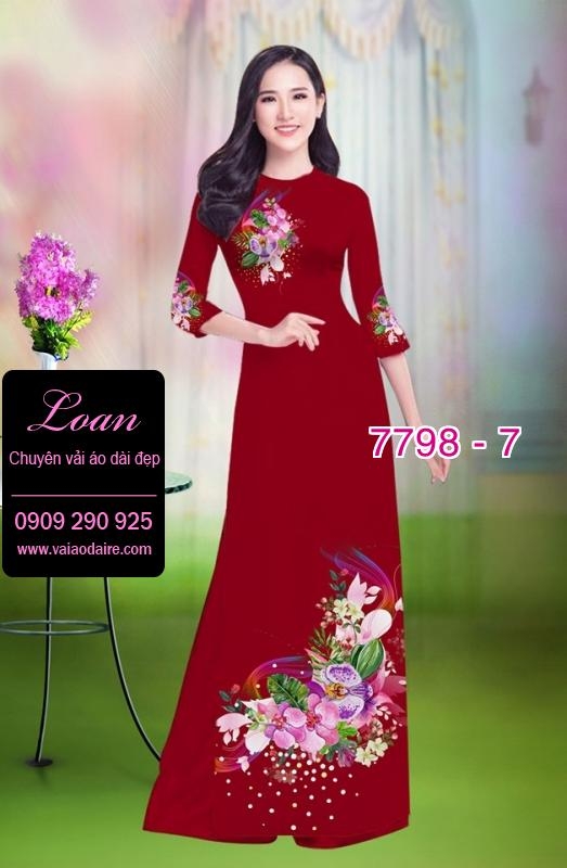 Vải áo dài hoa 3D