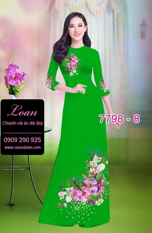 Vải áo dài hoa 3D