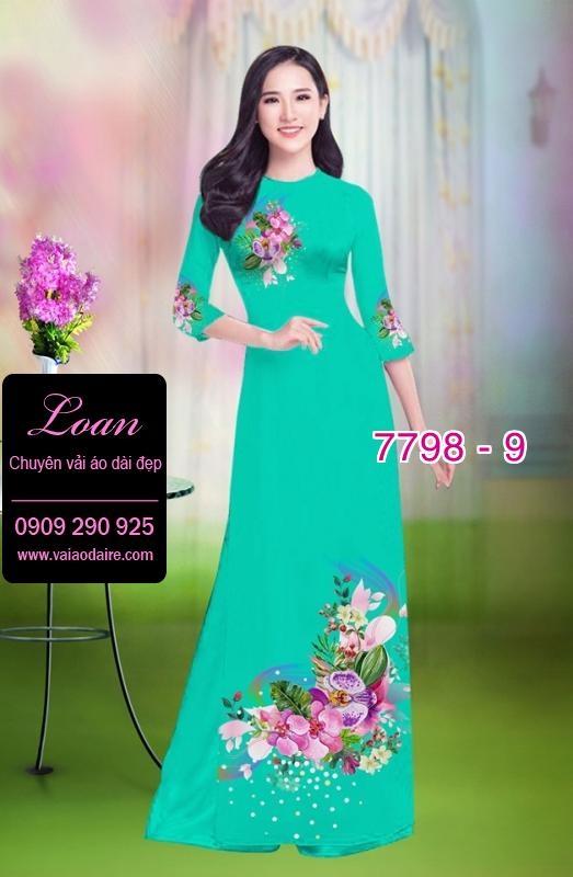 Vải áo dài hoa 3D