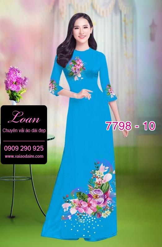 Vải áo dài hoa 3D