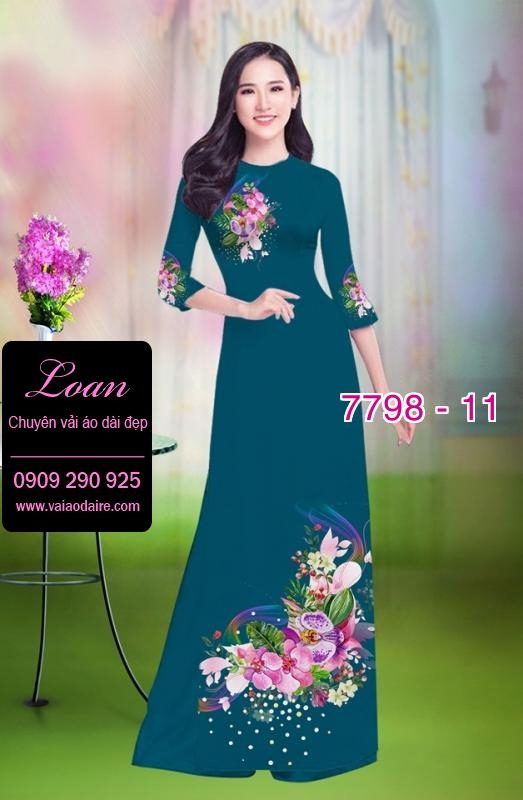 Vải áo dài hoa 3D