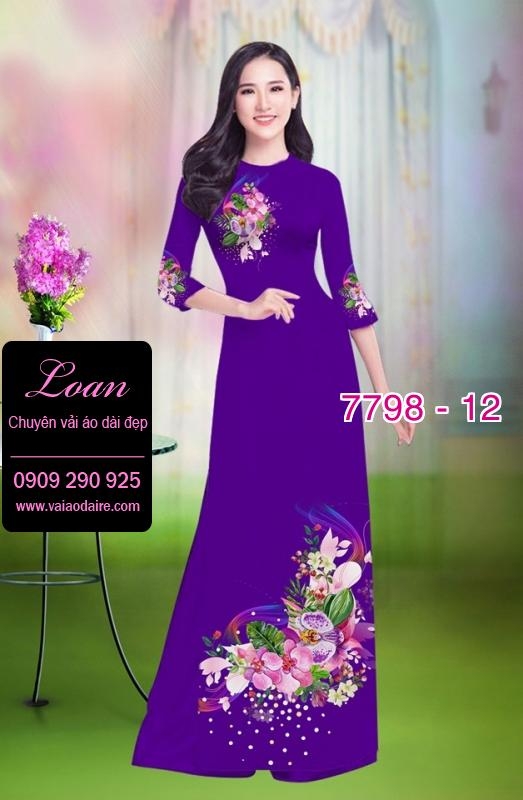 Vải áo dài hoa 3D