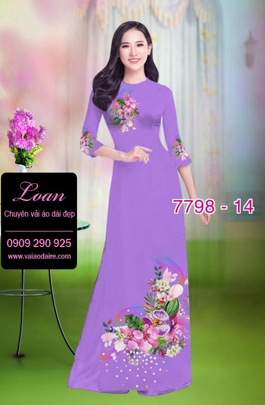 Vải áo dài hoa 3D