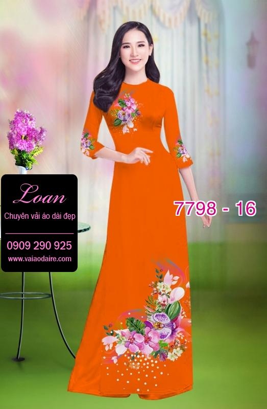 Vải áo dài hoa 3D