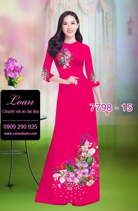 Vải áo dài hoa 3D