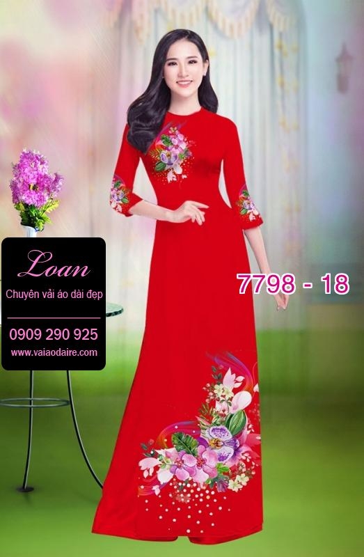 Vải áo dài hoa 3D