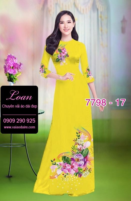 Vải áo dài hoa 3D