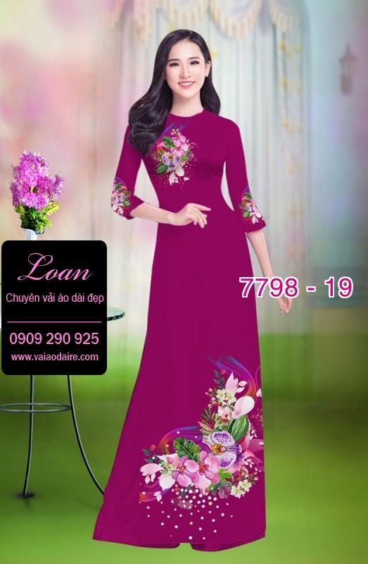 Vải áo dài hoa 3D