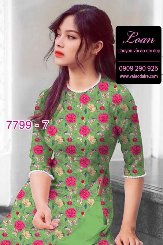 Vải áo dài hoa nhí