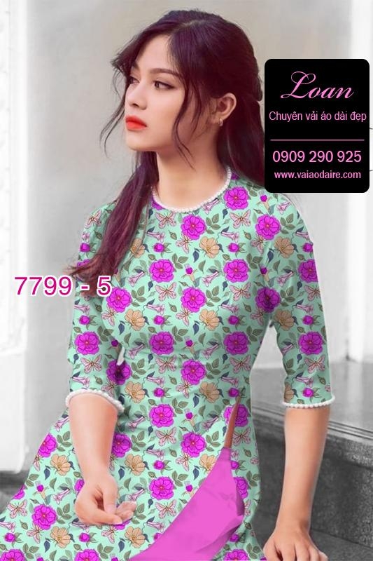 Vải áo dài hoa nhí