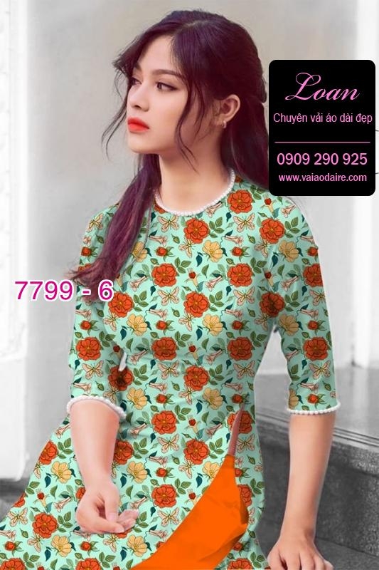 Vải áo dài hoa nhí