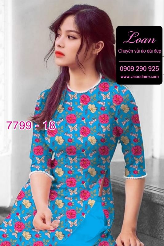 Vải áo dài hoa nhí