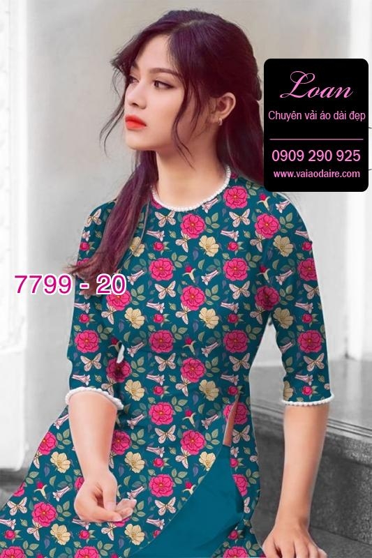 Vải áo dài hoa nhí