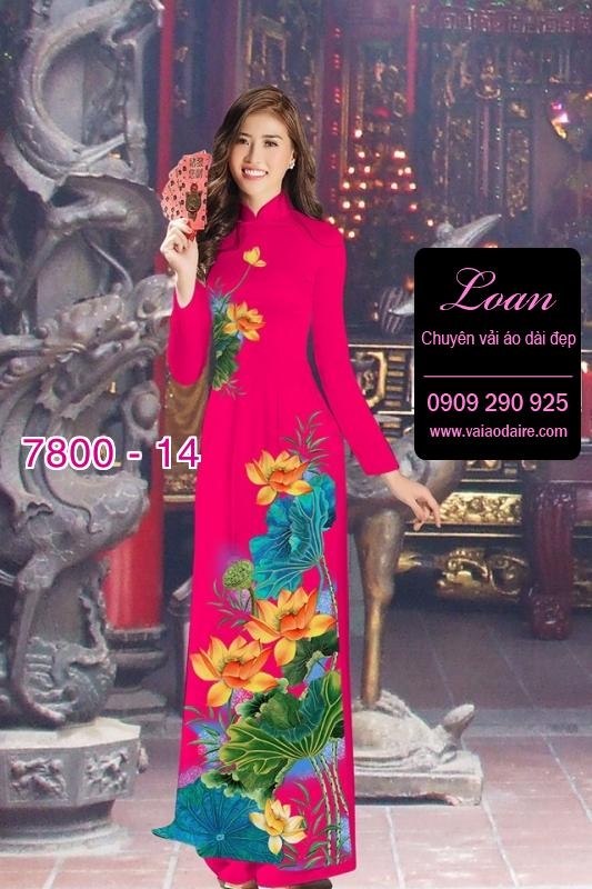 Vải áo dài hoa Sen