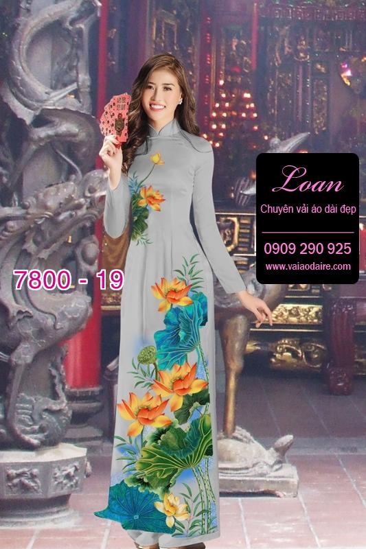 Vải áo dài hoa Sen