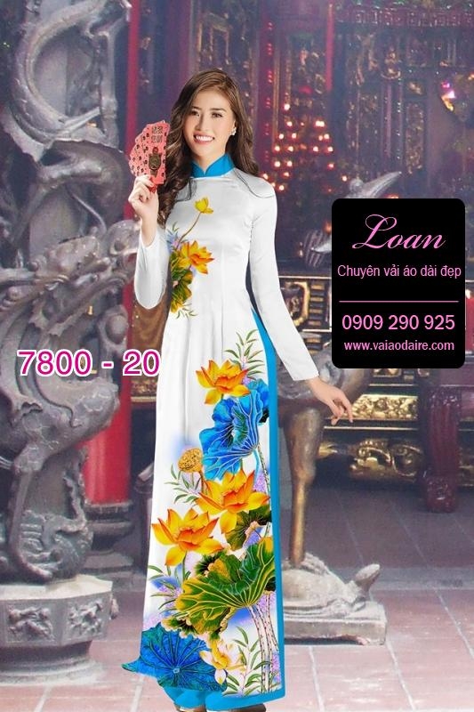 Vải áo dài hoa Sen
