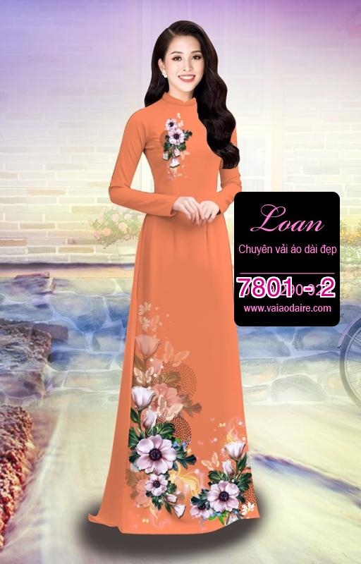 Vải áo dài hoa 3D
