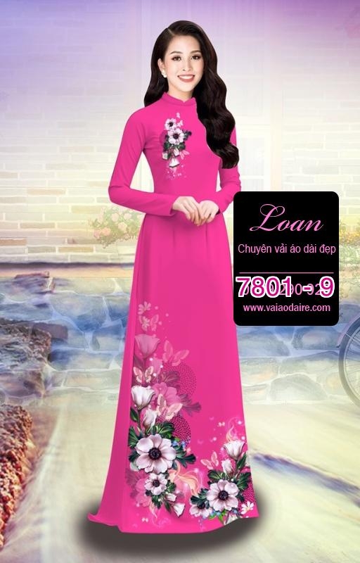 Vải áo dài hoa 3D