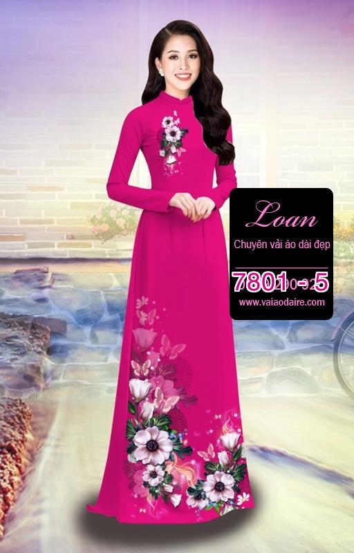 Vải áo dài hoa 3D