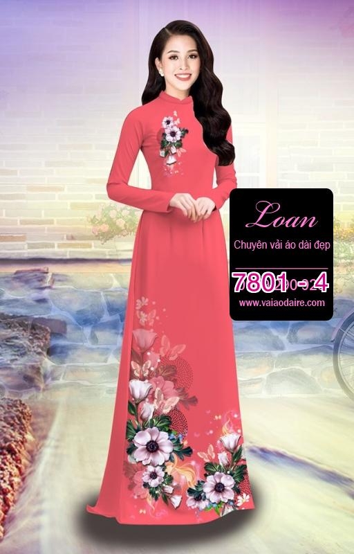 Vải áo dài hoa 3D