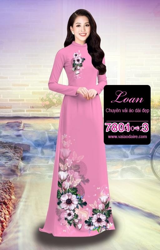 Vải áo dài hoa 3D