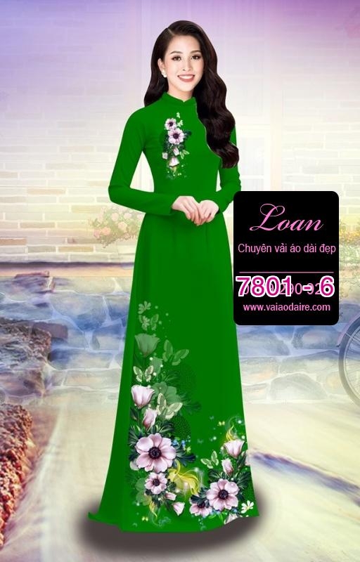 Vải áo dài hoa 3D