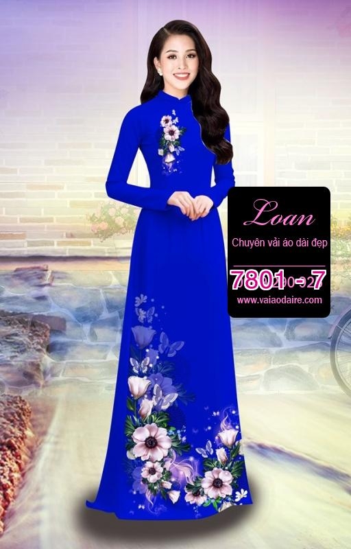 Vải áo dài hoa 3D