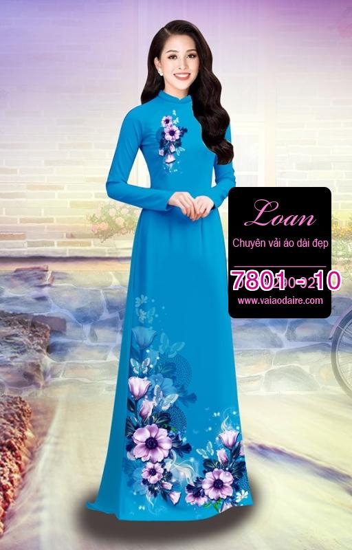 Vải áo dài hoa 3D
