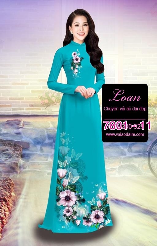 Vải áo dài hoa 3D