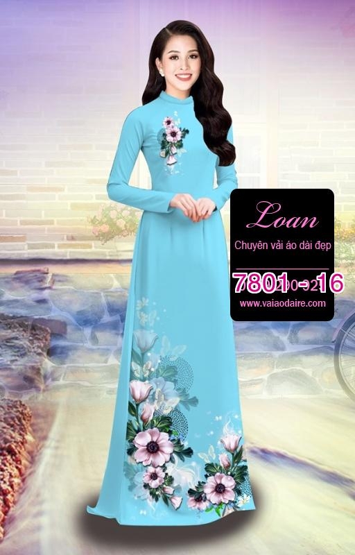 Vải áo dài hoa 3D