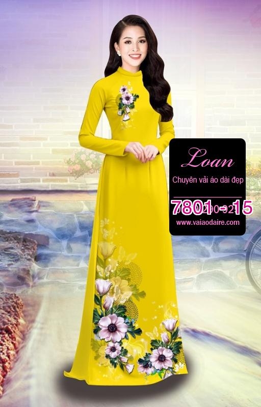 Vải áo dài hoa 3D