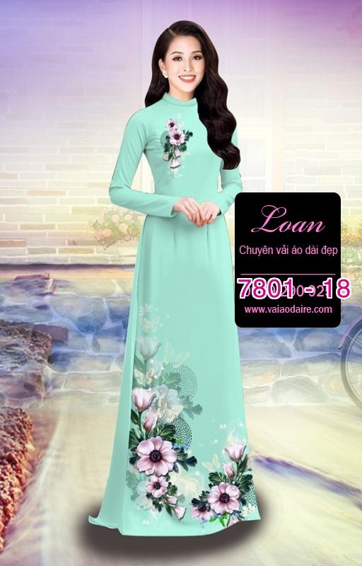 Vải áo dài hoa 3D