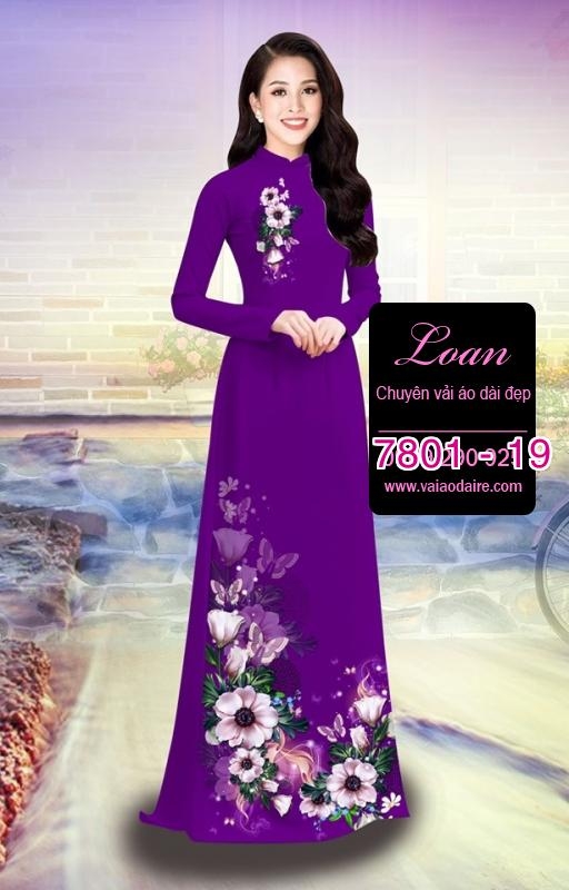 Vải áo dài hoa 3D