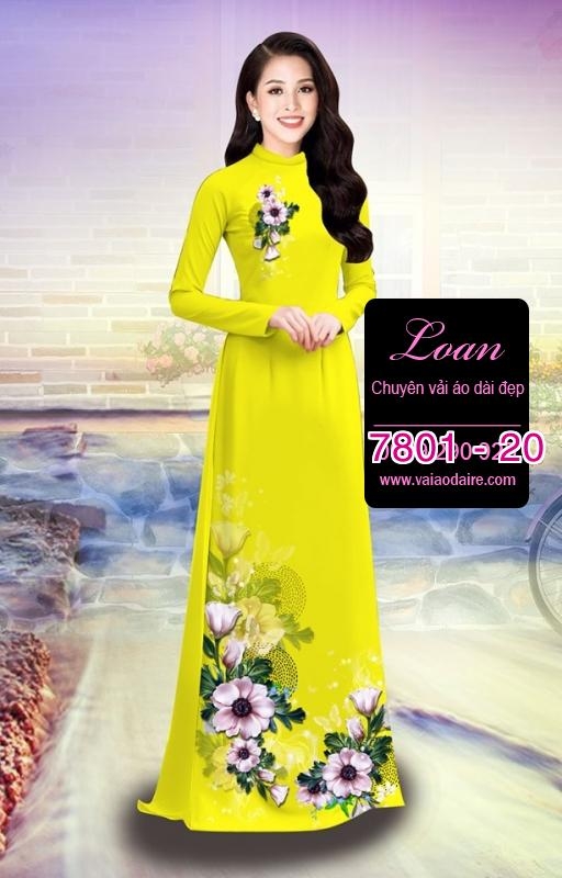 Vải áo dài hoa 3D