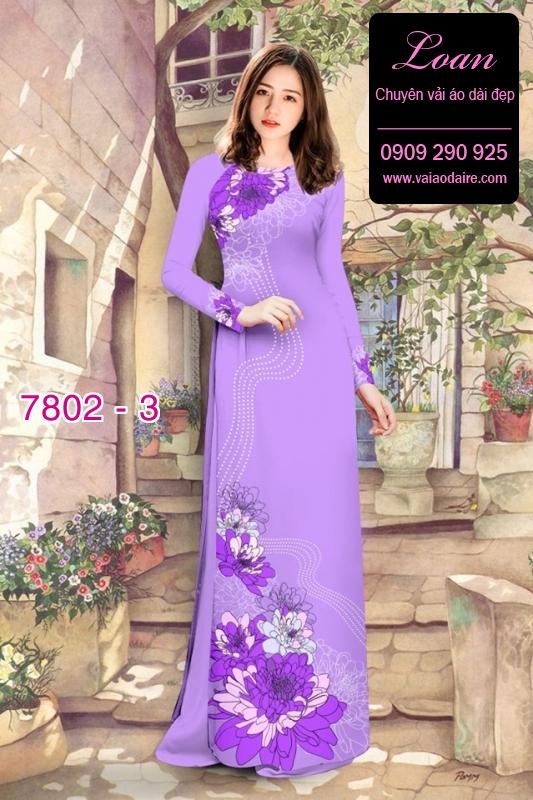 Vải áo dài hoa 3D