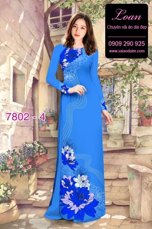 Vải áo dài hoa 3D
