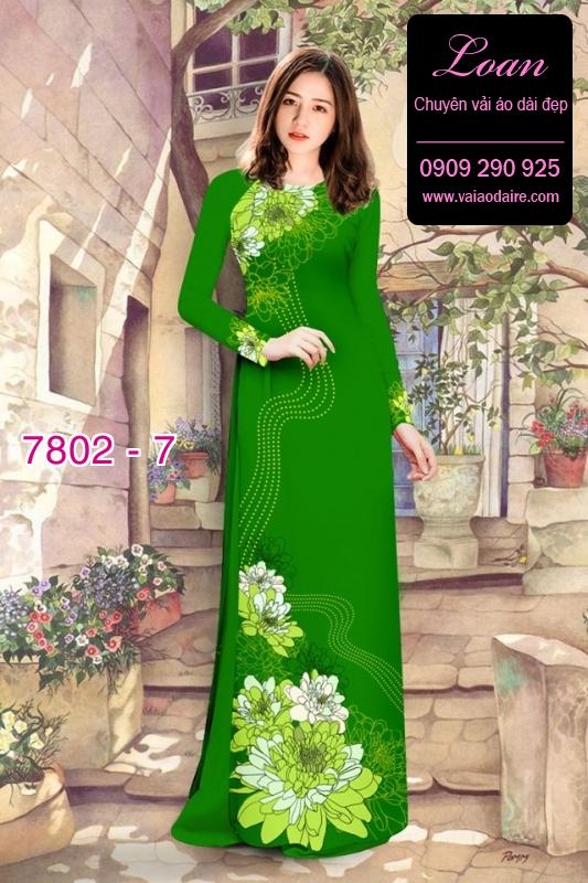 Vải áo dài hoa 3D