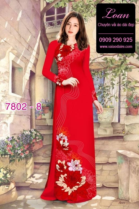 Vải áo dài hoa 3D
