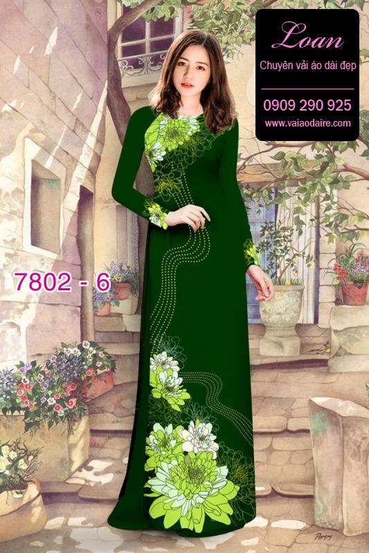 Vải áo dài hoa 3D