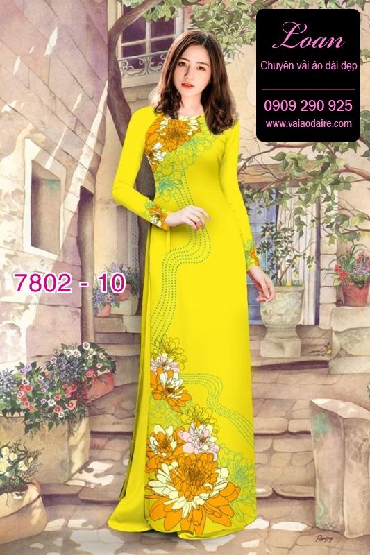 Vải áo dài hoa 3D